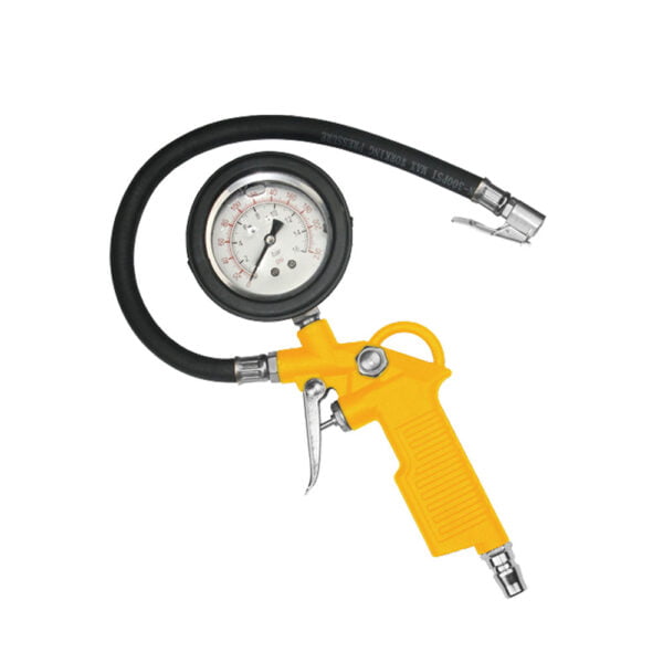 Pistol pneumatic pentru umflat roti cu manometru, Fixtop