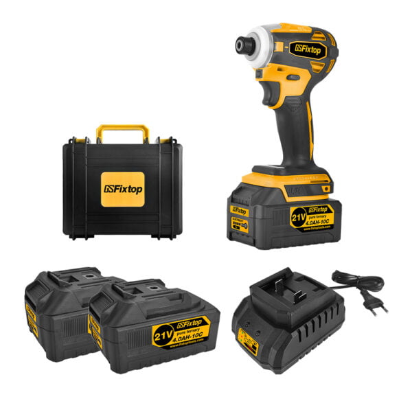 Bormasina de impact, Fixtop, motor fara perie, baterie cu litiu, 21V