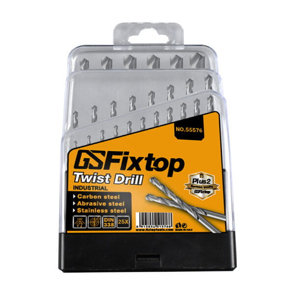 Set burghiu elicoidal cu vidia, pentru beton, Fixtop, 25buc in set(1.0mm 1.5mm 2.0mm 2.5mm 3.0mm 3.5mm 4.0mm 4.5mm 5.0mm 5.5mm 6.0mm 6.5mm 7.0mm 7.5mm 8.0mm 8.5mm 9.0mm 9.5mm 10.0mm)