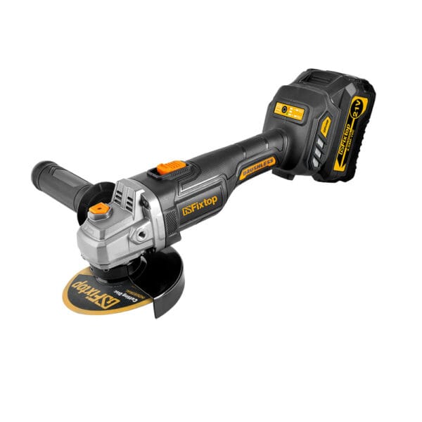 Polizor unghiular, Fixtop, 20 V, motor fara perie + dublu acumulator litiu ion