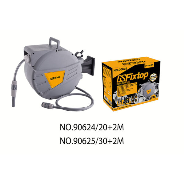 Tambur furtun de gradina cu pistol, 30m+2m(racord), Fixtop