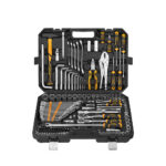 Set scule auto 142 piese, clichet, tubulare, biți, șurubelnițe, FixTop