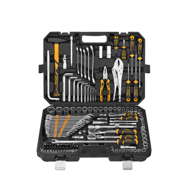 Set scule auto 142 piese, clichet, tubulare, biți, șurubelnițe, FixTop