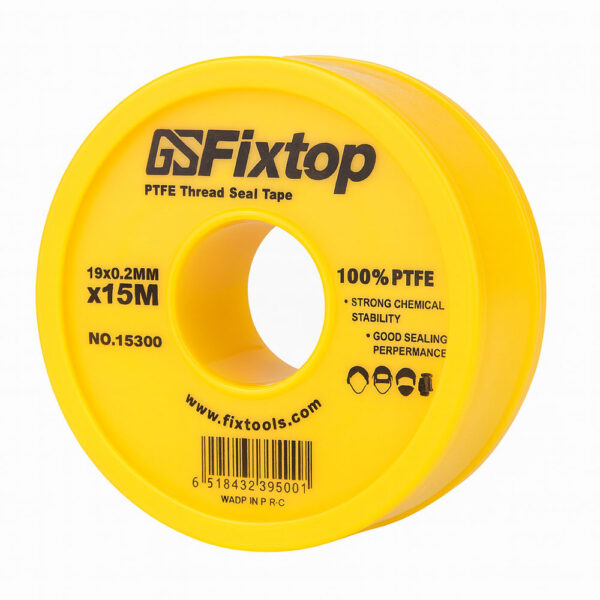 Bandă teflon, 19 mm × 0.2 mm × 15 m, 0.25 g/cm³, Fixtop