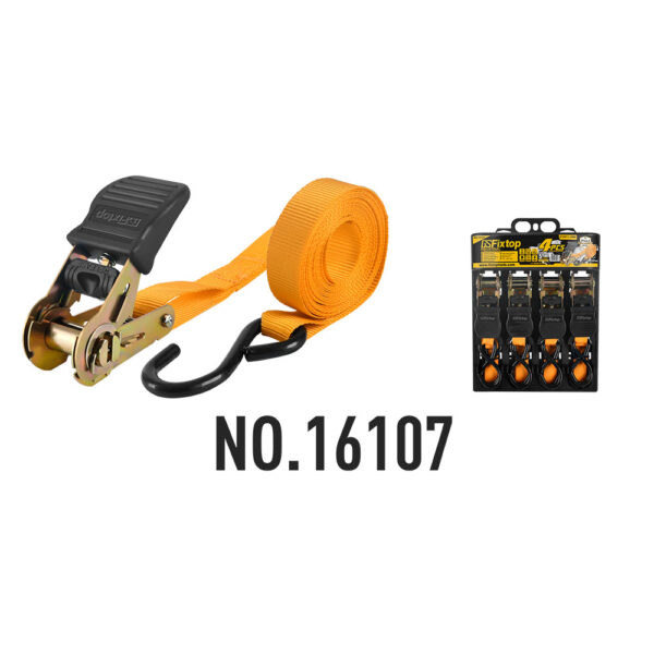 Set 4 chingi de ancorare cu clichet, 5 m × 25 mm × 1.1 mm, Fixtop