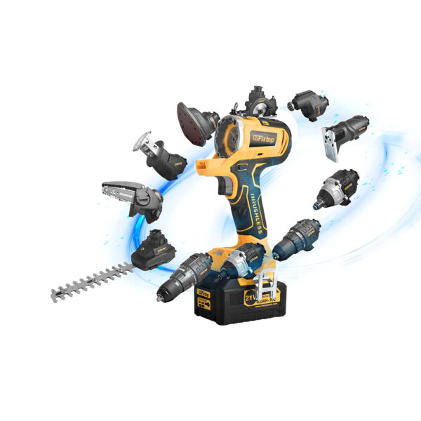 Scula multifuncționala pe acumulator, brushless, set complet 21V, Fixtop