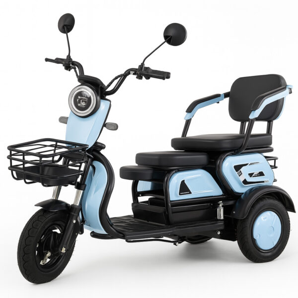 Triciclu electric, 3 roti, 1 loc, Vmax 25km/h, autonomie 45km